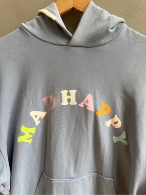 Madhappy Pastel Arch Logo Frost Blue Hoodie Size Medium Unisex Oversized thumbnail 5