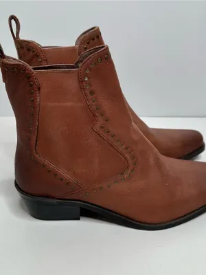 ROAN by Bed Stu Cliffhanger Brown Leather Studded Ankle Boots Size 8.5 thumbnail 3