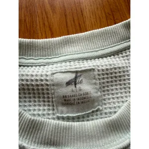 Aerie Waffle Knit Mint Green Graphic Crewneck Sweatshirt Size Large thumbnail 5