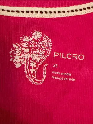 Pilcro baby polo Tee, short sleeve, ribbed, fuchsia pink, sz XS thumbnail 7