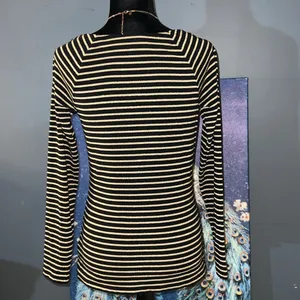 Ralph Lauren Size M Striped Squared Boatneck Long Sleeve Top thumbnail 7