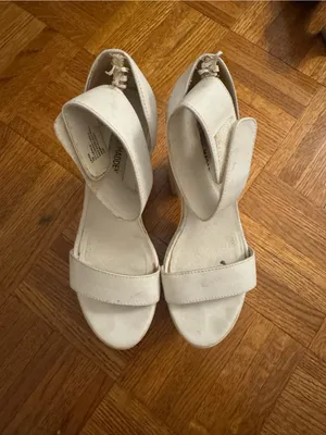 Steve Madden White Lavaa Platform Sandal Heels thumbnail 4