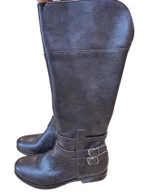 Matisse Rochelle Leather Riding Boots Buckle Detail Brown Equestrian Sz 6 thumbnail 1