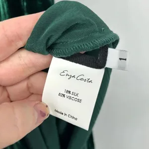 Enza Costa Silk Blend Textured Velvet Tank Green Maxi Dress Womens Size Small thumbnail 3