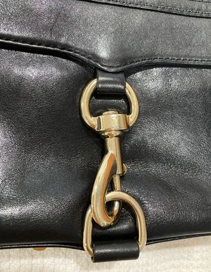 Rebecca Minkoff Mini M.A.C Leather Crossbody Bag Black/Light Gold thumbnail 6