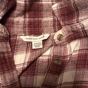 American Eagle, red and white flannel shirt thumbnail 2