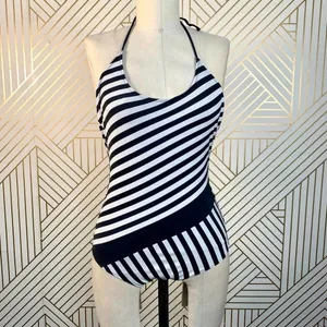 Zara Swimsuit Black and White Striped One-Piece Bathing Suit Size‎ Small thumbnail 3