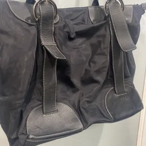 Furla Women's Black Shoulder Nylon Tote Purse Large Bag thumbnail 2