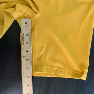 Yogalicious Lux Womens Mustard Yellow High Waisted Yoga GymShorts Size Medium thumbnail 4