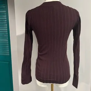 Nordstrom NWOT Wishlist ribbed plum long sleeve sweater v neck - small thumbnail 6