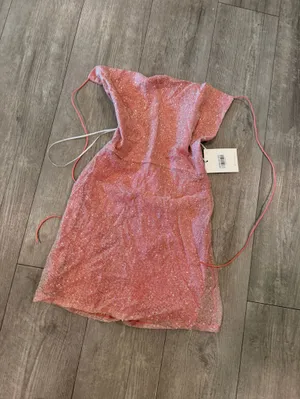 Hello Molly Glitter Pink Strapless Mini Dress thumbnail 6