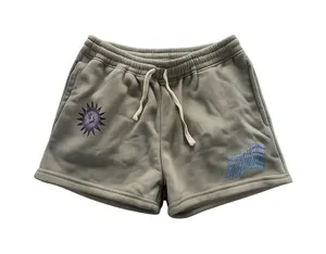 Brooklyn Cloth women’s medium beige fleece shorts sun graphic drawstring thumbnail 1