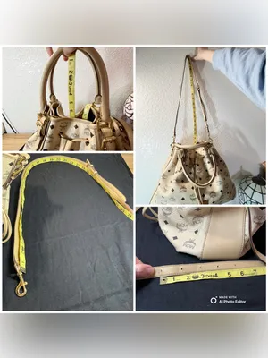 Vintage MCM Cream Visetos Monogram Drawstring Bucket Shoulder Bag Tote thumbnail 13