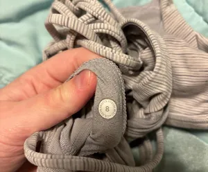 Lululemon grey and white sports bra With Padding Size 8 thumbnail 4