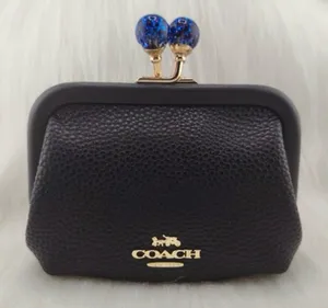 Coach Nora Black Kiss Lock Coin Purse thumbnail 1