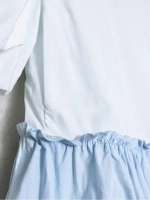 English Factory Colorblock Tiered Ruffled Mini Dress M Blue White Ombre Ruffle thumbnail 10