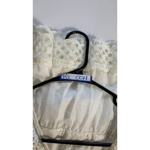White Eyelet Lace Midi Dress S Boho Crochet Tie Front Made in Italy ART 6163 thumbnail 9