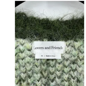 Lovers and Friends Tanessa Argyle Sweater Womens XS Green Fuzzy Knit Preppy Wool thumbnail 4