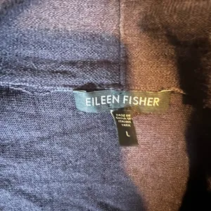 Eileen Fisher‎ 100% Merino Wool Open Front Cardigan Shawl Collar Purple Large thumbnail 2