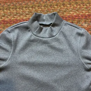 Nwot Aerie Blue Ribbed Mock Neck Long Sleeve Athletic Stretch Crop Top thumbnail 4