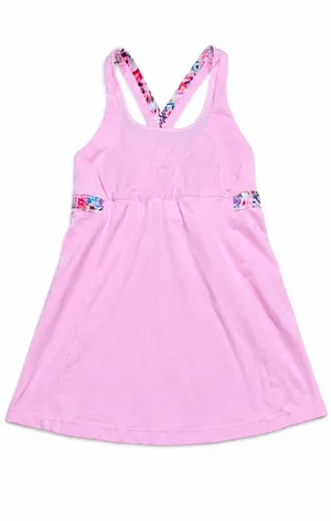 Lululemon Pink Tank w/Floral Trim-Size 10 thumbnail 1