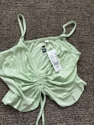 PacSun Green Ruched Tank Top NWT thumbnail 1