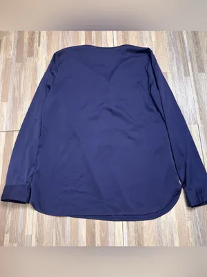 Ann Taylor Women's Navy Long-Sleeve Utility Dress Shirt Size 10 thumbnail 8