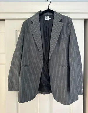 Grey Pinstripe Blazer thumbnail 3