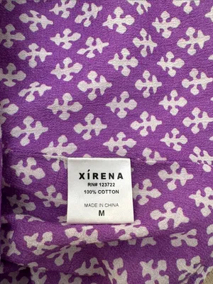 Xirena Short Sleeve Open Back Mini Dress Women Size Medium Purple White thumbnail 10