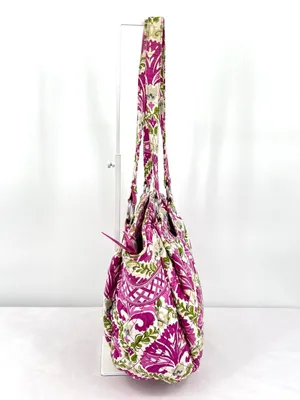 Vera Bradley Glenna Julep Tulip Pink Floral Quilted Cotton Shoulder Tote thumbnail 2