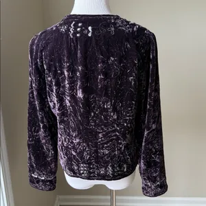 Chico’s Lula Crushed Velvet Embellished Jacket thumbnail 6
