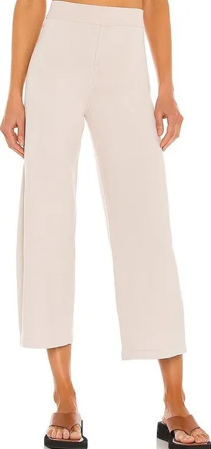 One Grey Day Toni Wide Leg Pants Pull On High Waist Lounge Canvas Beige L NWOT thumbnail 1