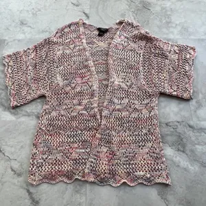 Hooked Up by IOT Size Small S‎ Open Knit Cardigan Sweater Rainbow Color thumbnail 1