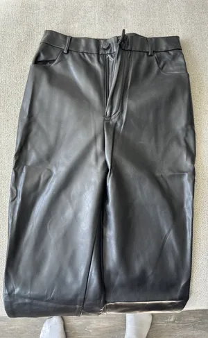 White Fox Boutique High-Waisted Leather Pull-On Faux Pants thumbnail 1