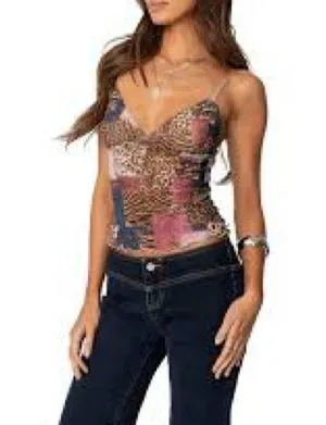 Edikted Multicolor Patchwork Cami Top thumbnail 2