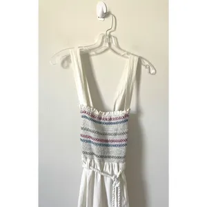 Free People Boho Tie Back Jumpsuit Cream Size Small thumbnail 4
