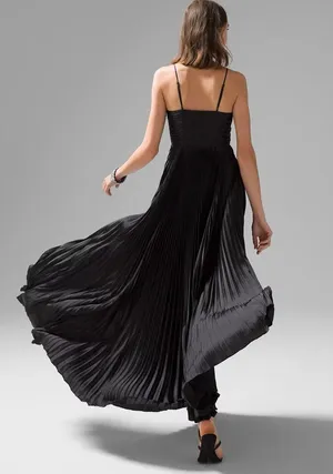 Satin Pleated Maxi Dress thumbnail 2