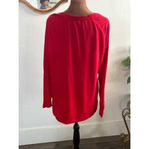 Red Santa‎ Sweatshirt Long Sleeve Christmas Holiday Top Large thumbnail 3