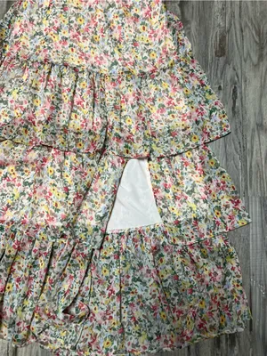 ASTR the Label Cassis Ruffle Maxi Dress Taupe Multi Floral Size Small thumbnail 3