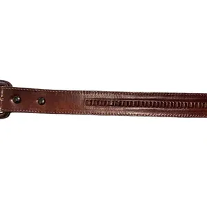 Vintage Brown Leather hand crafted belt timeless classic design minimalist thumbnail 4