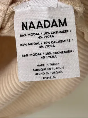 NAADAM Tan Ribbed Short Sleeve Top Cashmere Blend Slightly Cropped Loose Fit thumbnail 5