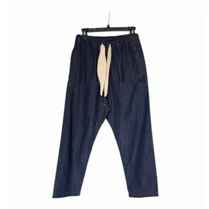 Sandrine Rose NWT Dark Indigo Denim Cargo Crop Pants Drawstring Small thumbnail 2