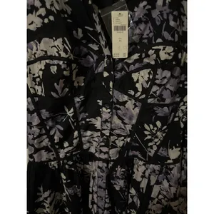 By Anthropologie Corset Mini Dress Black Motif Floral Button Front Size‎ 14 NEW thumbnail 5