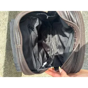 Davis King Vintage Dark Brown Patina Leather Mini Rucksack Flap Zipper Pockets thumbnail 14