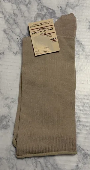 MUJI Japanese Exclusive Roll-top Slouchy Socks Lagenlook Tall Mid-calf thumbnail 1
