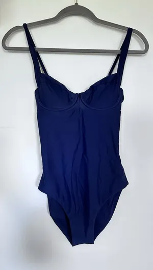 NWT Quince Deep Navy Italian Underwire One Piece Swimsuit Size Small thumbnail 1