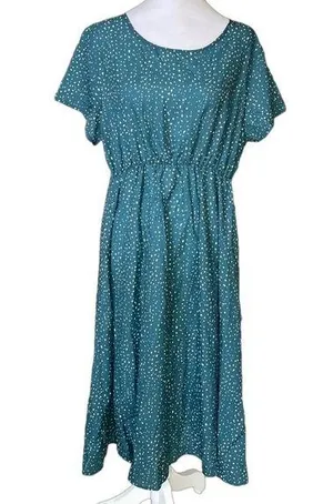 Fashion says me too style says only me Women's Size XL Green Polka Dot Dress thumbnail 1