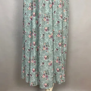 Vintage Floral Dress Shell Buttons Shirred Smocked Midi Cottagecore Summer Fall thumbnail 6