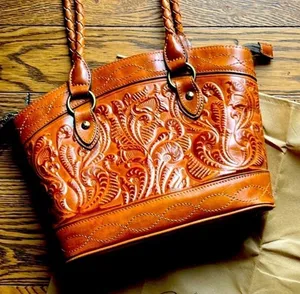 Patricia Nash Zorita‎ Leather Tooled Shoulder Bag Western Boho A27 thumbnail 1