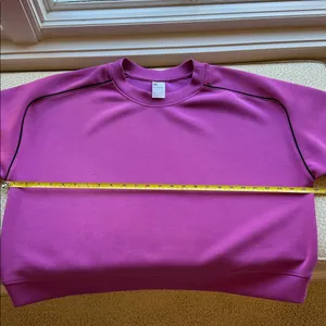 NWOT all in motion Purple Cropped Sweatshirt with Black Piping Accents size XXL thumbnail 9